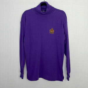 Ralph Lauren cotton saturated crest purple turtleneck